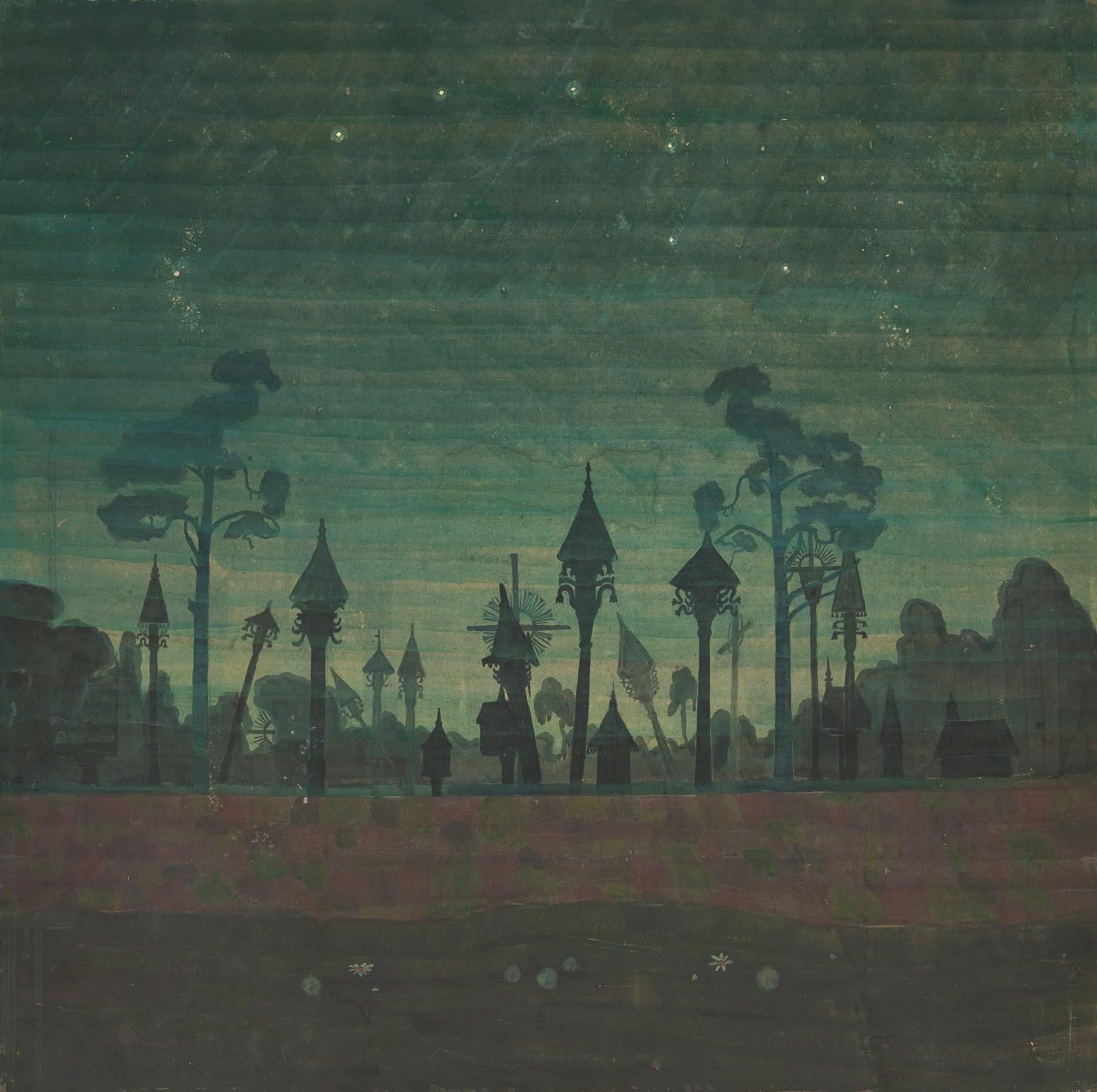 Mikalojus-Konstantinas Ciurlionis : Cimetière lithuanien (1909)