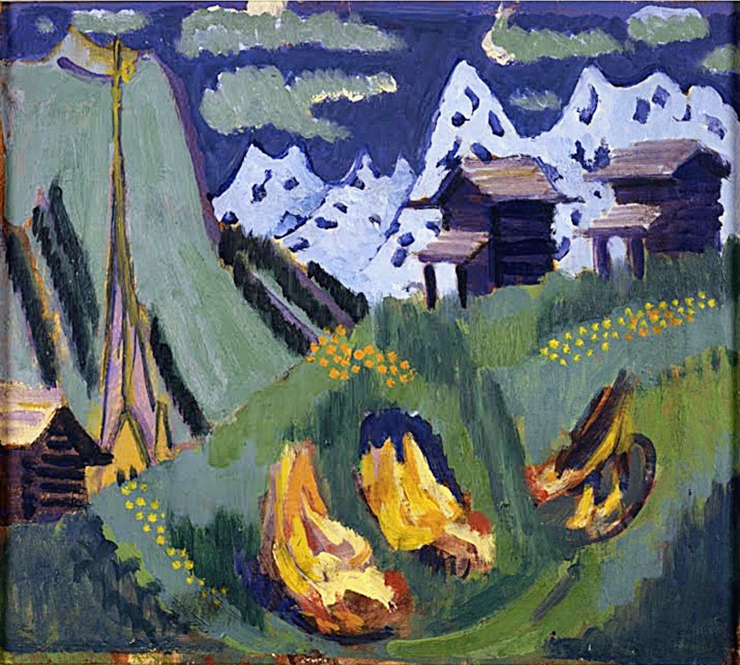Ernst-Ludwig Kirchner : Poules près de Bergdorf (1919-1920)