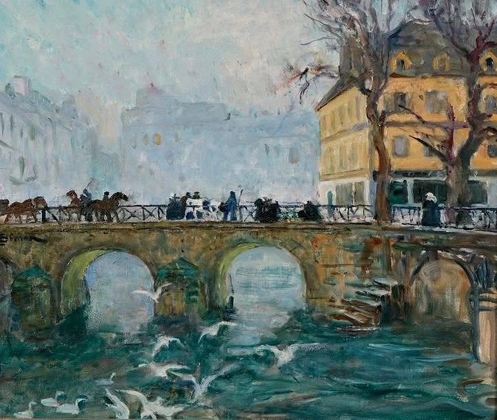 Lucien Simon : Le pont du Steir à Quimper (1920)